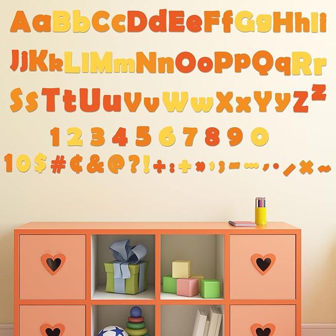 260 PCS Fall Bulletin Board Letters for Classroom 4” Letters Combo Pack Set Autumn Orange Classroom Decorations Alphabet Numbers Symbols Letters for Bulletin Board Cutouts Card for Classrooms Decor