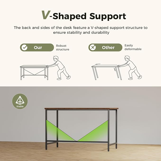Mericonia 32 inch Computer Desk, 0.6" Thick Modern Simple Study Writing Table, Office Desk for Home Bedroom Office