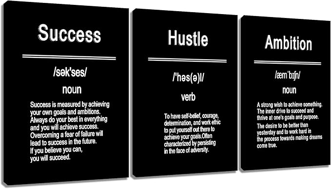 Inspirational Poster Print Wall Art Motivational Success Entrepreneur Quote Painting on Canvas Picture Wall Decor Artwork for Modern Home Living Room Bedroom Workplace Ready to Hang [60''Wx28''H]