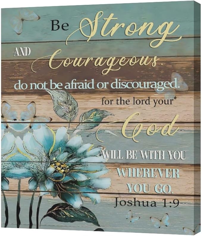 Christian Wall Art Bible Verse Floral Pictures Wall Decor Religious Scripture Flower Canvas Painting Modern Home Decoration Artwork for Bathroom Bedroom Living Room Office Framed 20"x24"