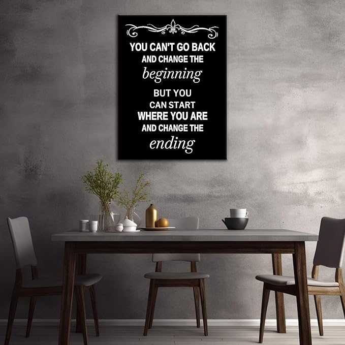 DINGFUN Motivational Office Wall Decor Inspirational Poster Wall Art Inspiring Success Quotes for Home Positive Theme Picture Painting Artwork for Bedroom Workplace Gym Ready to Hang [18''Wx24''H]