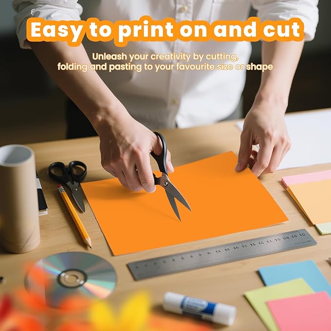 Orange Cardstock Paper 8.5 x 11 Card Stock,Orange Paper 200GSM 8.5x11 Printer Paper, 40 Sheets Bright Orange Construction Paper for Halloween Card Making, Art, Drawing,Tags, Invitations, DIY Cards