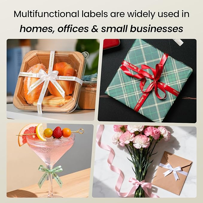 Phomemo Ribbon Label Printer, A30 Bluetooth Wireless Portable Small Label Maker Machine with 4 Tapes, Mini Printer Thermal Transfer Printing Rechargeable for Gift Wrapping, DIY Crafts, Mother’s Day