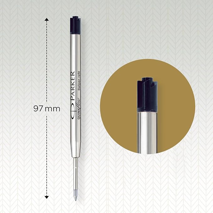 Parker Quinkflow Ballpoint Pen Ink Refill, Medium Tip, Black (Pack of 2)