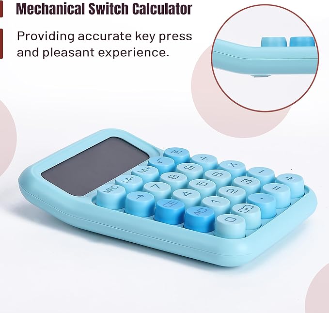 Mr. Pen- Mechanical Switch Calculator, 12 Digits, Large LCD Display, Blue Calculator Big Buttons