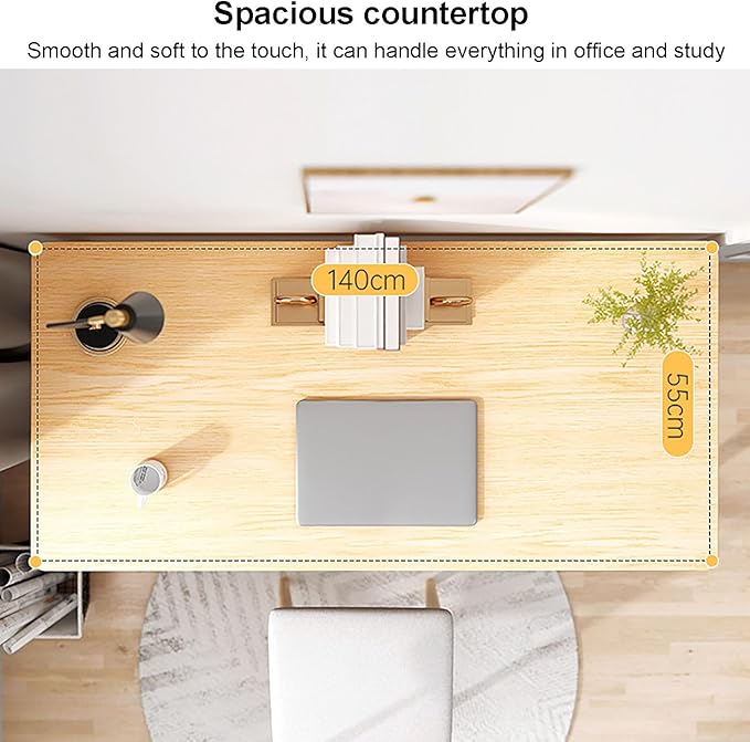Minimalist Pc Desk, Industrial Home Office Desk, Sturdy Work Study Writing Desk with Solid Wood Legs,Modern Computer Table Workstation for Living Room Bedroom(80x55x75cm(31x22x29inch), Wood)