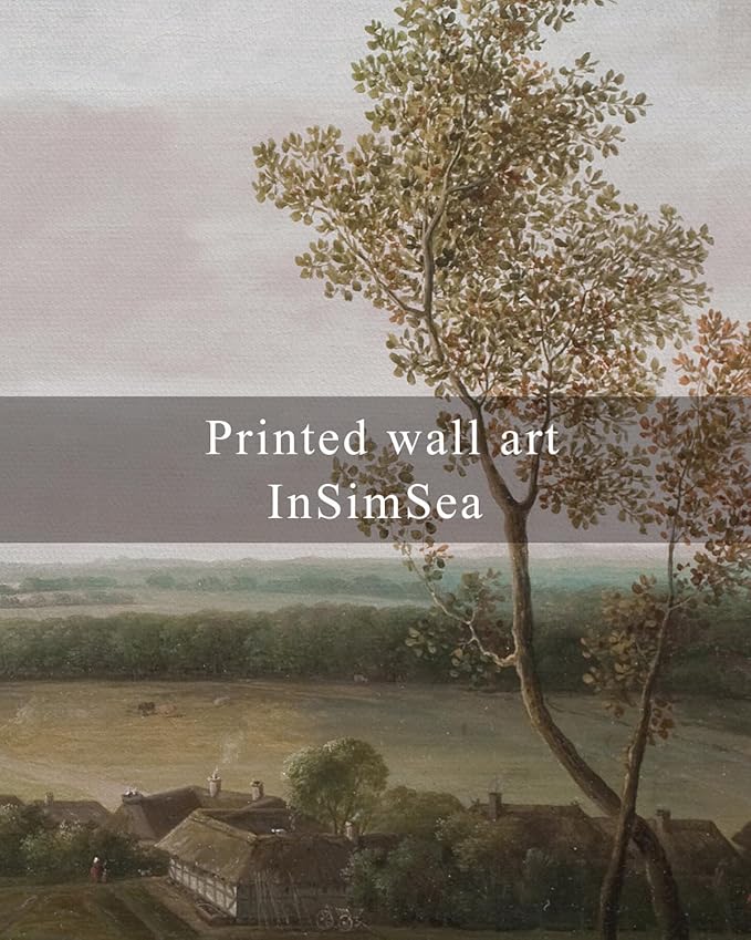 InSimSea Framed Canvas Prints Art Vintage Decor, Rural Scenery Landscape Paintings, Large Prints, Countryside Farmhouse Hanging Wall Decorations for Living Room Dining Room Bedroom, 20"x30"