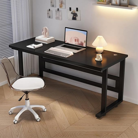 Computer Desk, Office Desk with Metal Frame, Sturdy Writing Desk for Small Spaces, Computer Workstation, for Study Writing,Gaming and Home Office(Black 1,60x40cm/23.6x15.7in)