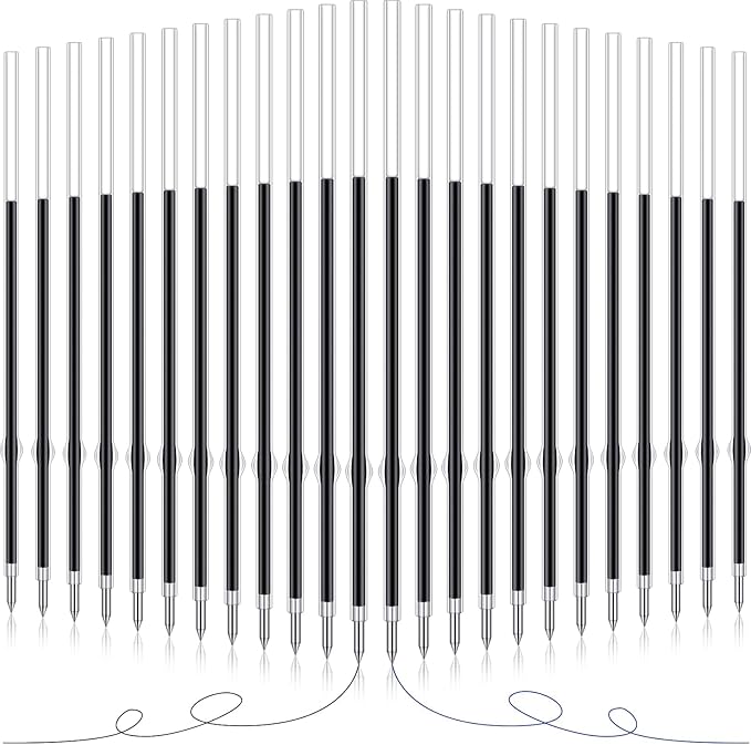 Outus 60 Pieces 0.7 mm Retractable Pen Refills Replacement Ballpoint Pen Refills Black and Blue Ink Pen Refills for Retractable Pen Office School Supplies, 107 mm in Length