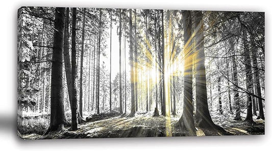 Yxbhhym-Bedroom Wall Art Decor Black and White Forest Wall Art Trees Picture Large Canvas Prints Landscape Artwork for Walls Nature Scenery Poster Painting Living Room Office Decorations