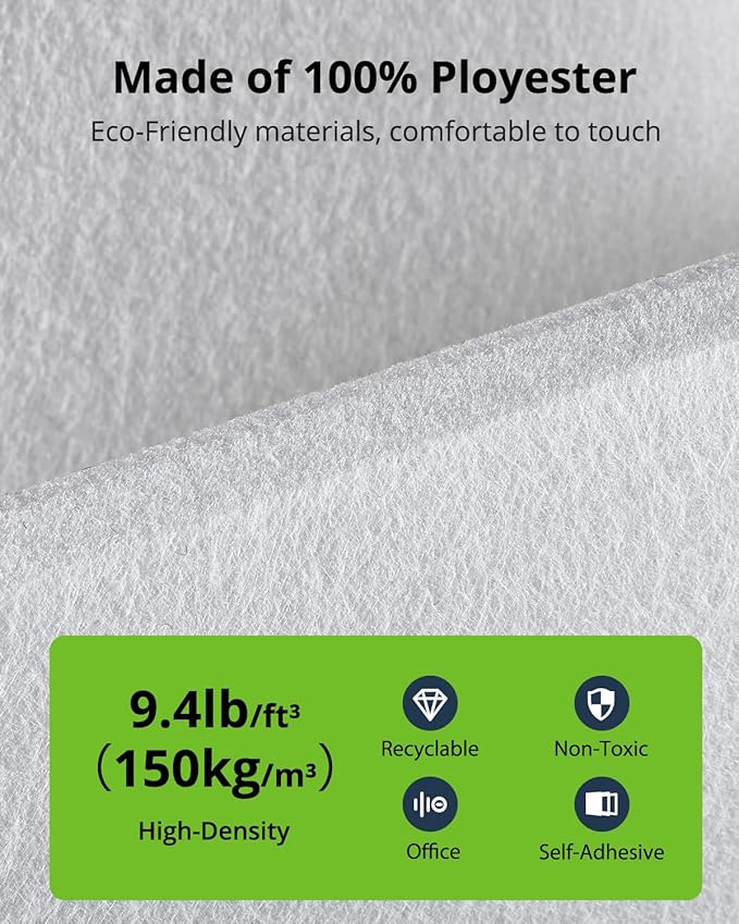 Large Cork Boards for Walls 48" X 36", Felt Bulletin Boards with Self Adhesive, 12 Pack Felt Wall Tiles Alternative Pin Board Cork Boards for Office Classroom Wall Decor White
