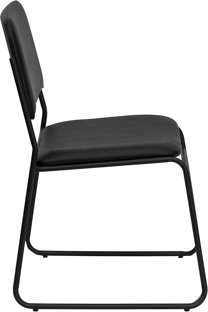 Flash Furniture 5 Pack HERCULES Series 500 lb. Capacity High Density Black Vinyl Stacking Chair with Sled Base