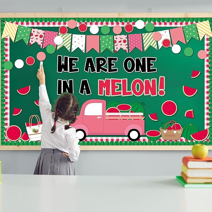 Summer Watermelon Bulletin Board Set Watermelon Truck Classroom Decorations Back to School One in a Melon Bulletin Board Decor Summer Watermelon Cutouts for Shcool Nursery Decor