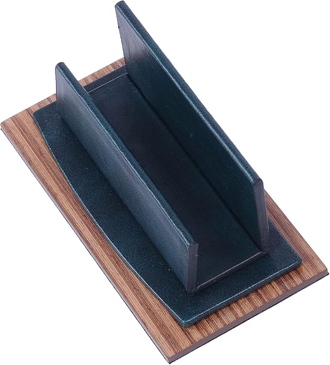 Leather Desk Set - Leather Organizer Desk Set - Walnut Wood Desk Set - Office Product - Office Desk Accessories - Home Office Accessories - Desk Supplies - Desk Accessories Set - 11 PCS (Green)