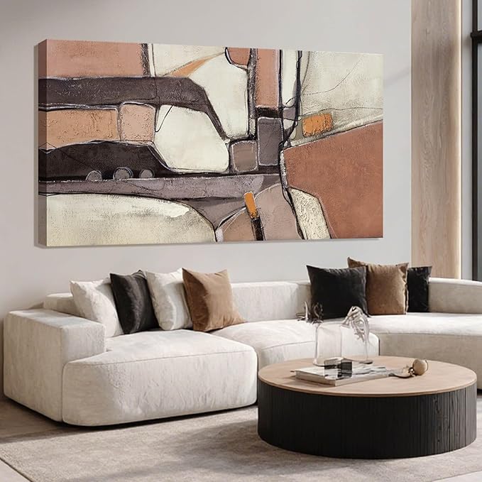 Large Wall Art Grey Canvas Art Wall Decor and Abstract Wall Art Framed for Living Room, Bedroom, and Office, 24" x 48"