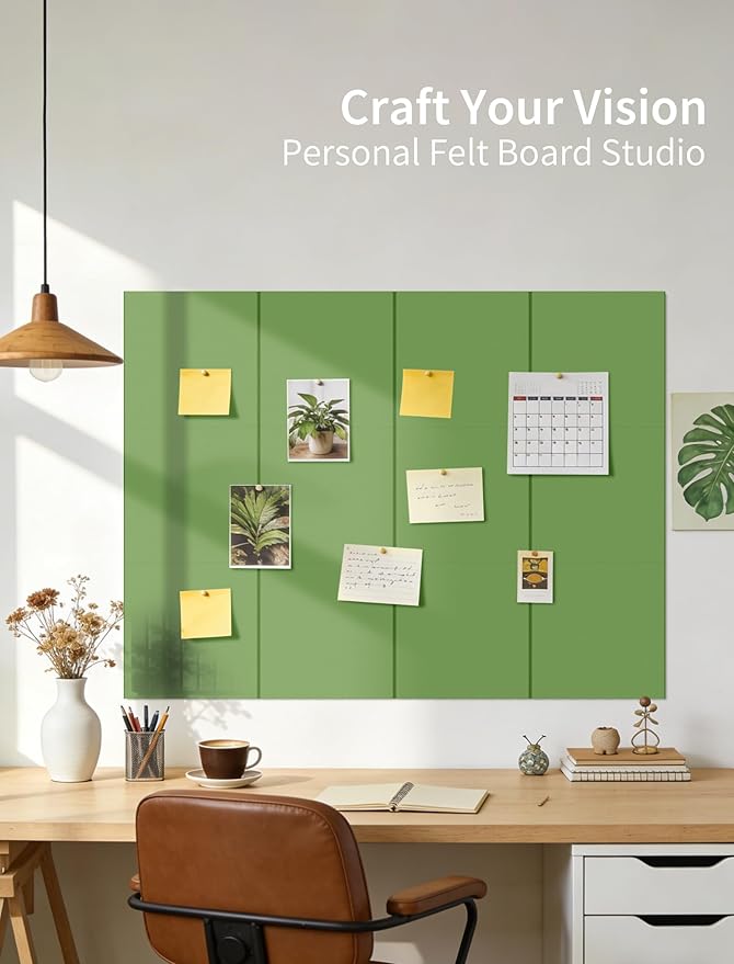 Large Bulletin Board 48"x36" Cork Boards for Walls, 12 Pack Felt Wall Panels Photo Board, Cork Board for Office Home Pin Board