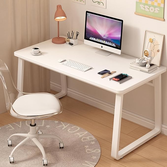 Small Office Computer Desk Writing Desk Waterproof and Scratch-Resistant,Sturdy Study Writing Desk with Wooden Tabletop and Metal Frame for Bedroom