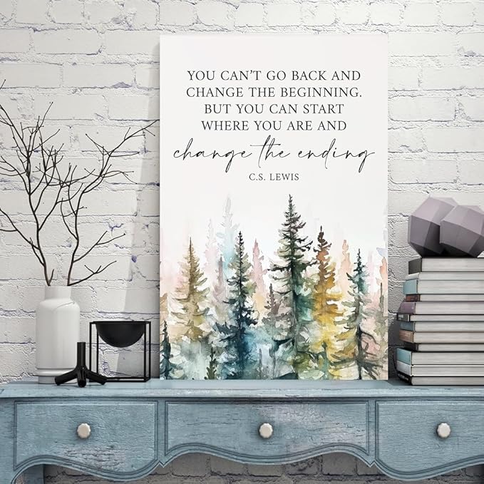 Motivational Office Wall Decor CS Lewis Quote Inspirational Wall Art Positive Affirmations Canvas Prints Encouraging Motivational Posters For Office Bedroom Living Room Home 12x18inch Framed