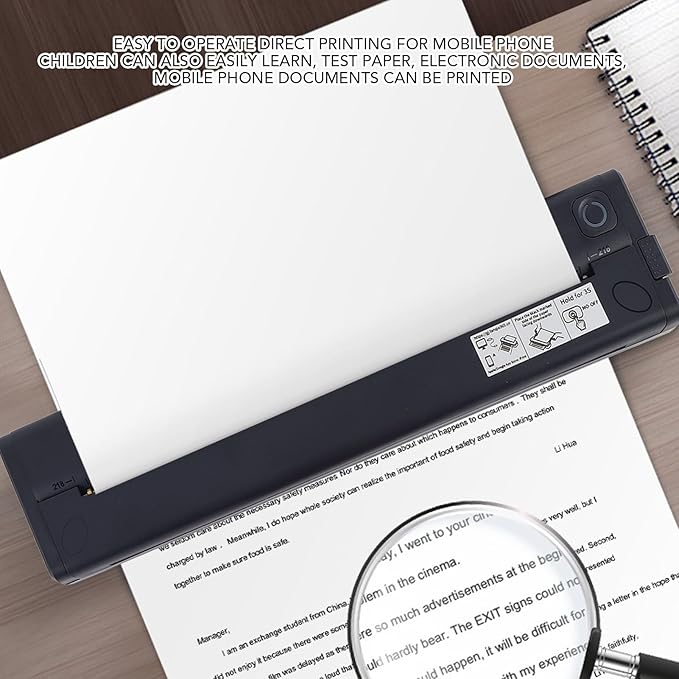 Yoidesu Inkless Portable Printer for Travel,Printers for Home Use,Wireless Thermal Printer with Bluetooth,Printable Paper Width 210 218mm Wide,Compatible with Android for Home Office (Dark Blue)
