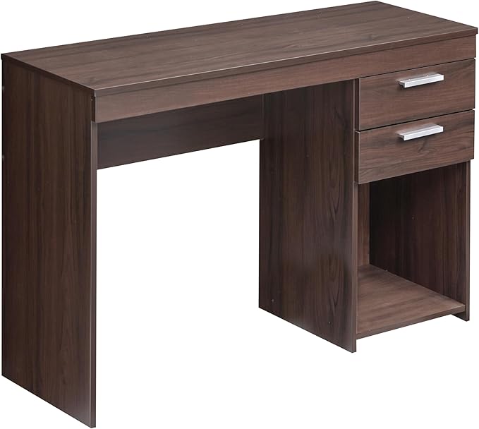 48" Modern Computer Desk with Drawers, Small Desk for Bedroom or Office, Espresso Brown