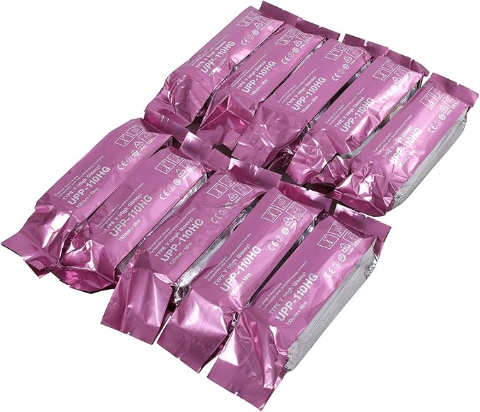 UPP-110HG High Gloss Ultrasound Paper Film/Media 10 rolls/bx,Replacement for Sony Upp-110HG,110 mm x 18m