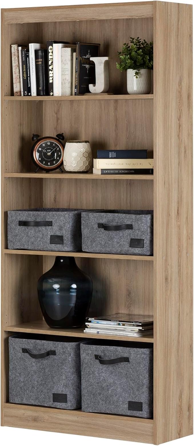 South Shore Axess 5-Shelf Bookcase - Rustic Oak