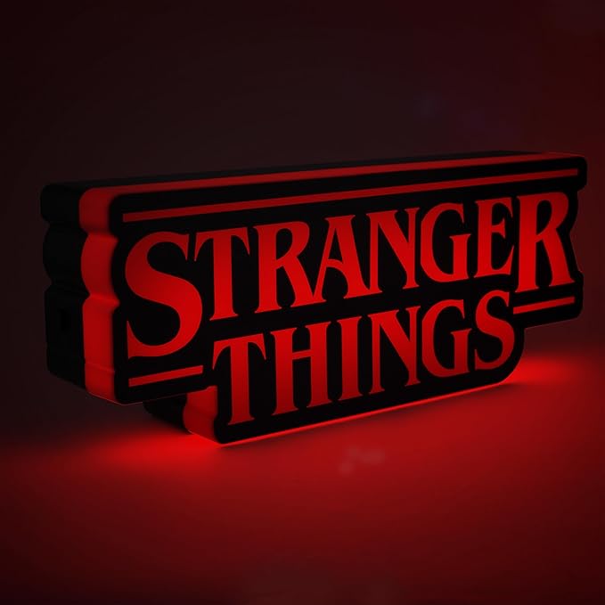 Paladone Stranger Things Shaped Logo Light, 30cm (11.8") Wide Wall or Desk Lamp with USB or Battery Power, Phase & Pulse Modes, Officially Licensed Netflix Merchandise