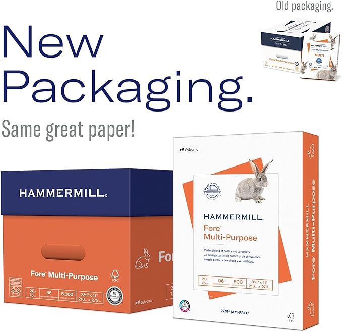 Hammermill Printer Paper, Fore Multipurpose 20 lb Copy Paper, 11 x 17 - 1 Ream (500 Sheets) - 96 Bright, Made in the USA, 103192R