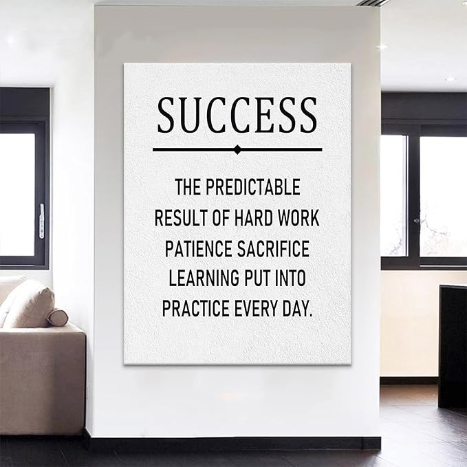 Success Motivational Quotes Canvas Poster Print Wall Art Inspirational Office Wall Decor Picture Painting Artwork for Modern Home Living Room Workplace Decoration Ready to Hang [30''Wx 40''H]