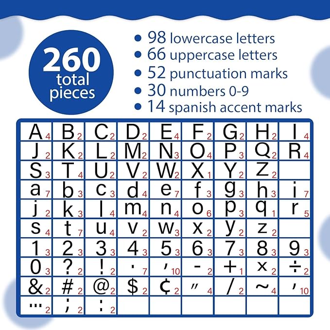 260 PCS Bulletin Board Letters for Classroom 4" Letter Combo Pack Set Blue Ocean Under the Sea Winter Decorations Alphabets Numbers Symbols Letters for Bulletin Board Cutouts Cards for Classroom Decor