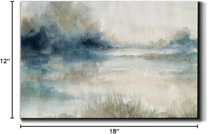Landscape Wall Art Premium Gallery Wrapped Canvas Abstract Ocean Forest Modern Artwork Decoration for Living Room Kitchen Bathroom Office, Ready to Hang