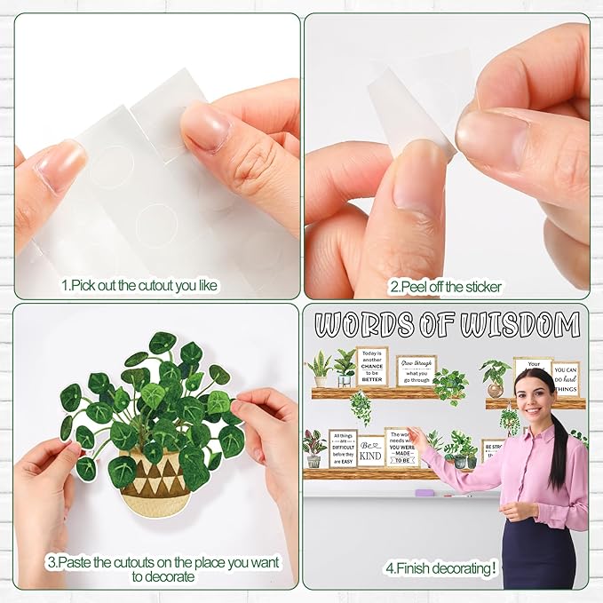 Qilery Bookshelf Bulletin Board Set Plant Motivational Classroom Decor Reading Library Bulletin Board Set Inspirational Cutout for Back to School Classroom Decoration