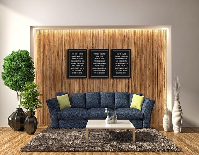 Inspirational Canvas Wall Art 3 Pieces Motivational Office Wall Decor Inspiring Poster Painting Artwork Living Room Bedroom Decor Prints Pictures Wall Decor Framed Ready to Hang[48''Wx 24''H]