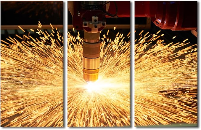 Framed Art Wall Decor Laser Cutting Metalworking Canvas Art Paintings Wall Decor Factory Canvas Prints Wall Art 3 Piece Wall Art Living Room Wall Art Modern Artwork Wall Hanging, 42x28 Inch