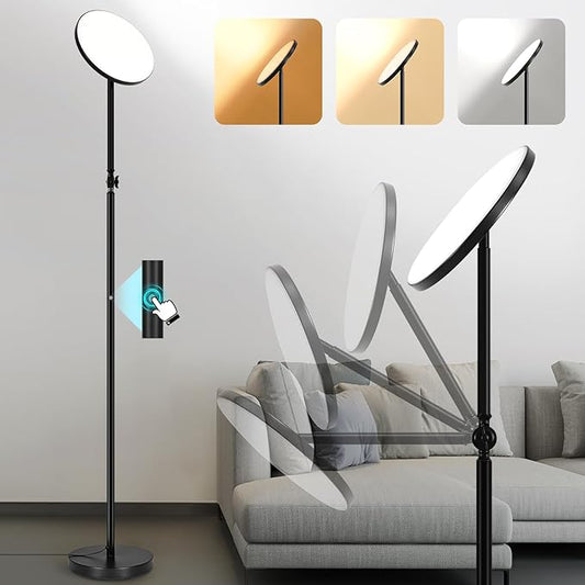 Floor Lamps for Living Room, 30W Super Bright LED Floor Lamp, Stepless Dimmable Tall Standing Lamp, Torchiere Floor Lamps with Touch Control, Modern Floor Lamp for Bedroom, Office