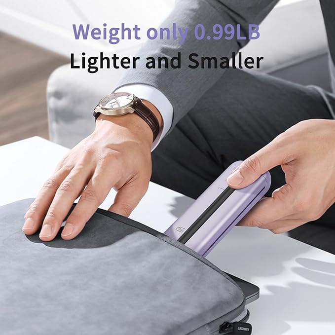Rongta Portable Printer, Bluetooth Inkless Thermal Printer Wireless for Travel, Compatible with Android iOS Phone & Laptop, Supports 8.5" X 11" US Letter for Office, Home, Car, F81 (Purple)