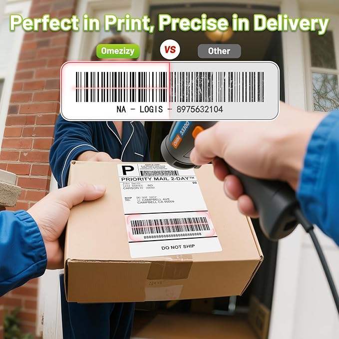 D520 Shipping Label Printer& 500Pcs 4x6 Thermal Shipping Label(2 Rolls of 250 4x6 Roll Labels),Thermal Label Printer for Small Business, Shipping Packages, Home, Office, Compatible with USPS, Shopify,