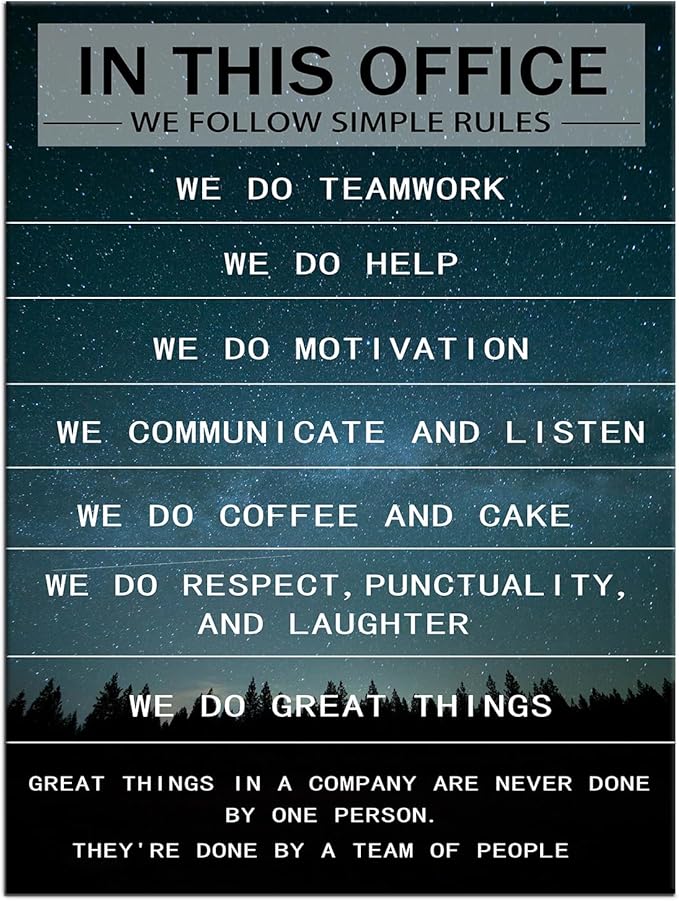 Inspirational Wall Art Motivational Quotes In This Office Poster Print Use for Modern Home Living Room Office Workplace Wall Decor Artwork Stretched and Framed Ready to Hang [18''Wx24''H]