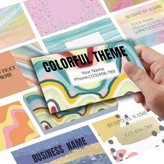 Business Cards Customize with Colorful Templates, Custom Business Cards Personalized with Your Logo, 3.5"X 2" 300gsm Matte Paper for Small Business
