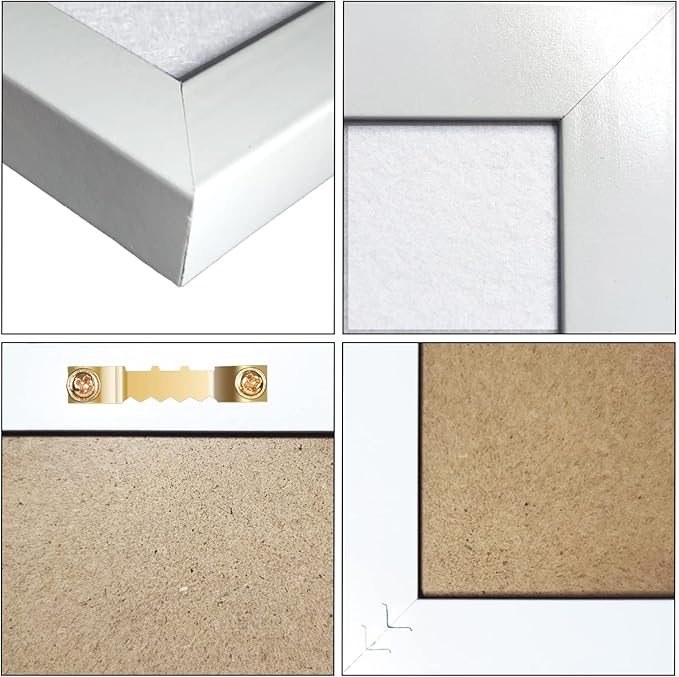 15"x11" White Bulletin Board Cork Board with Felt, 15"x11" Small Display Pin Board Vision Board for Walls, Jewelry, Notes, Collection, Photos, Office, Wood Framed(White) & Felt(White), 1pc