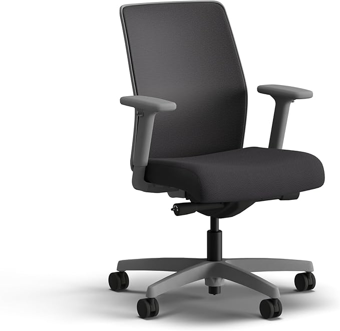 HON Ignition 2.0 Low Back Task Chair, Spectrum Mesh, Advanced Synchro-Tilt Control, Office Chair with Lumbar Support, Height and Width Adjustable Arms, Titanium Frame, Onyx