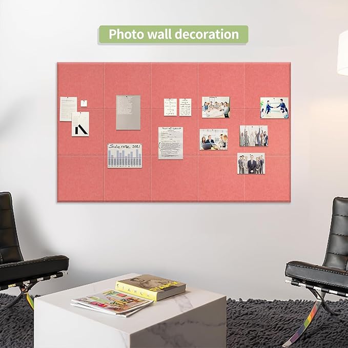 Large Cork Bulletin Board Alternative for Offices, Size 60 x 35 inches - 15-Pack; Felt Bulletin Board Dart wall Protectors for Office Walls, Schools, and Home décor, Orange Color.