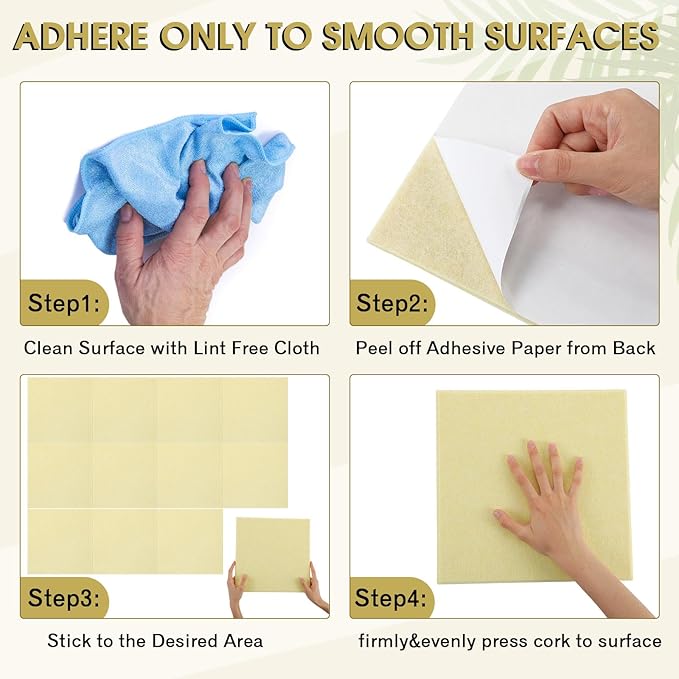 Honoson 12 Pack 47"x35" Large Cork Boards Tiles Alternative Felt Wall Tiles Bulletin Board with Safe Adhesive Cork Board Squares for Walls Organize Home Office Classroom Pin Photo Panels(Light Yellow)