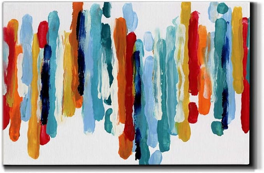 Landscape Wall Art Premium Gallery Wrapped Canvas Abstract Ocean Forest Modern Artwork Decoration for Living Room Kitchen Bathroom Office, Ready to Hang