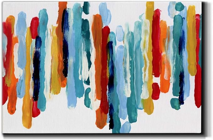 Landscape Wall Art Premium Gallery Wrapped Canvas Abstract Ocean Forest Modern Artwork Decoration for Living Room Kitchen Bathroom Office, Ready to Hang