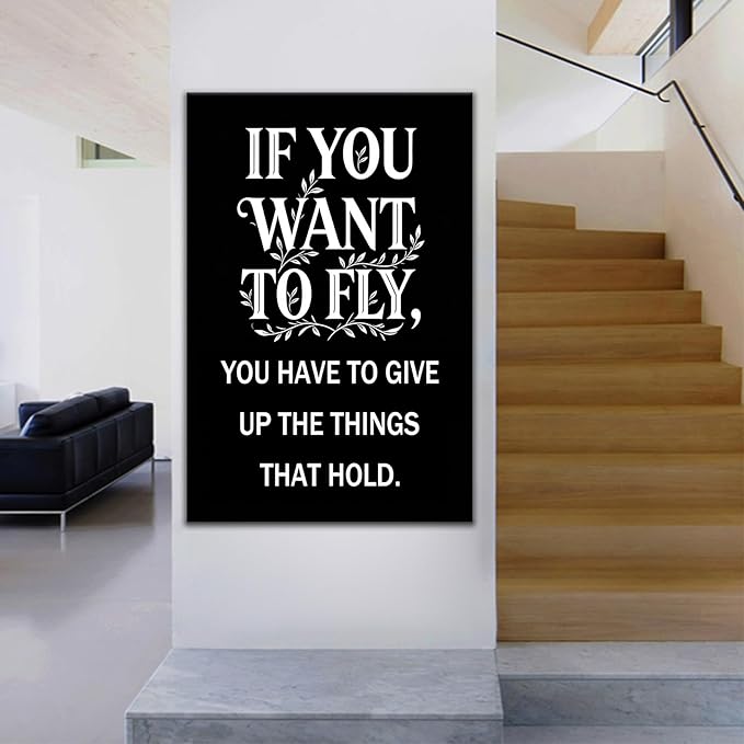 Inspirational Canvas Wall Decor Motivational Wall Art for Office Home Discipline Poster Grit Quote Design Picture Painting Artwork for Men Classroom Workplace Hallway Ready to Hang [24''Wx36''H]
