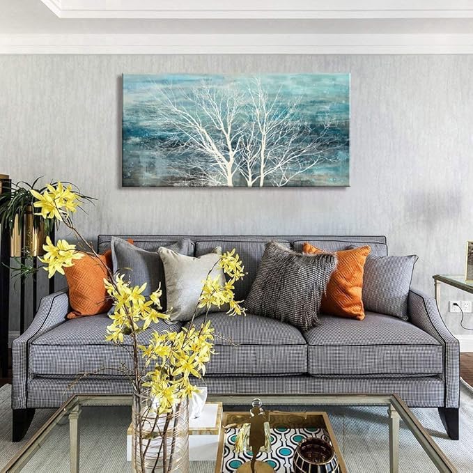 Sxurmtiie abstract landscape bedroom wall art three of life artwork piceure 24inch x48inch modern paintings living room decortaion