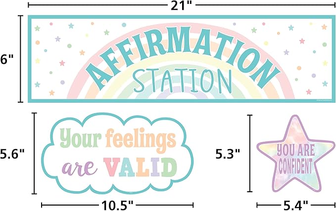 Teacher Created Resources Pastel Pop Positive Affirmations Mini Bulletin Board