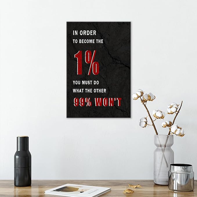 DINGFUN Motivational Signs Canvas Wall Art Home Decor Inspirational Quotes Painting Poster Inspiring Print Artwork for Modern Home Bedroom Office Gym Picture Decoration Ready to Hang [12''W x 18''H]