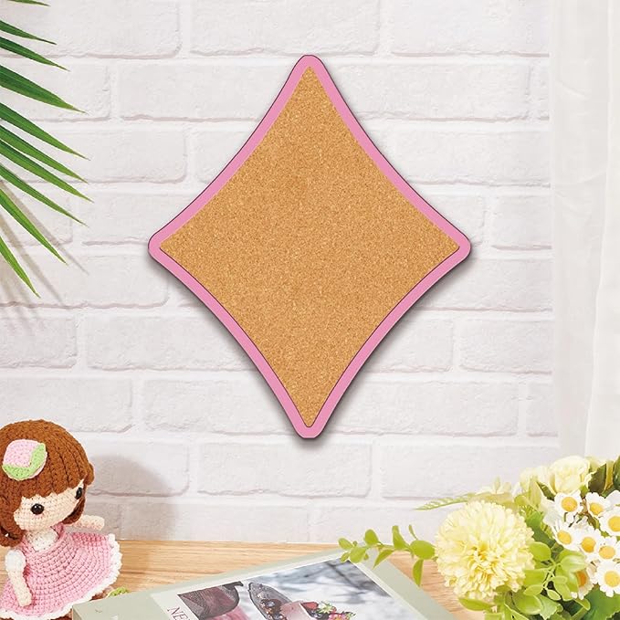 CRASPIRE Star Pin Cork Board 11.8x9.8In Wall Mounted Framed Bulletin Display Badge Wooden Saddle Brown Memory Memo Brooch Lapel Pin Holder Storage for Home Office School Classroom Wedding Decoration